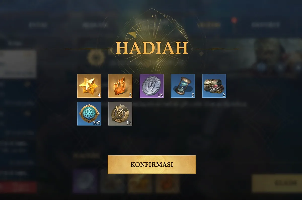 Gift hasil redeem code