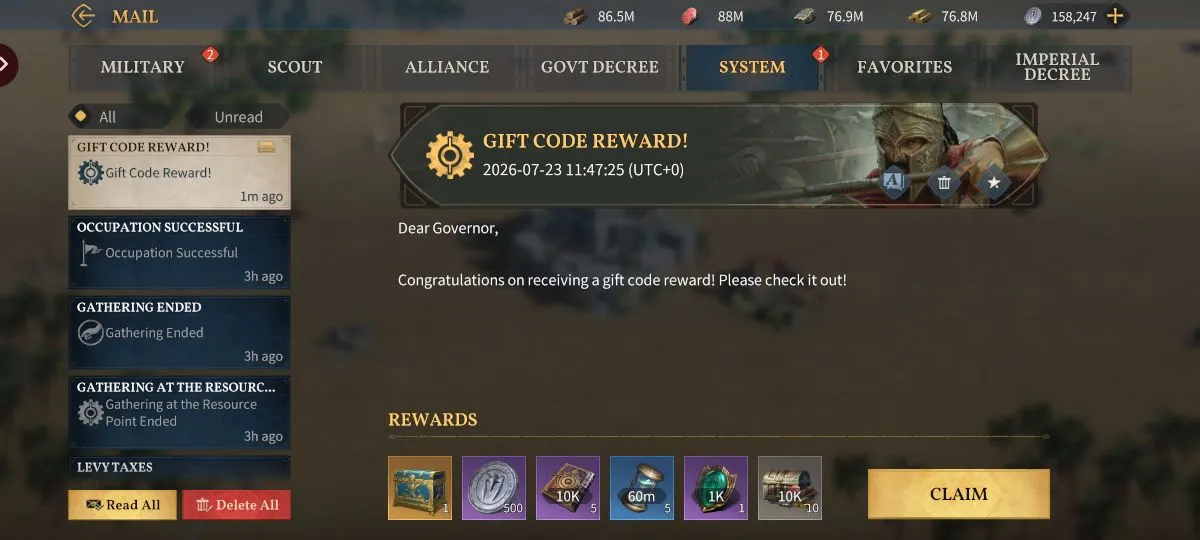 Gift Code Reward