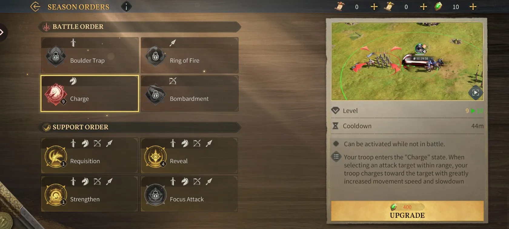 Season Order UI