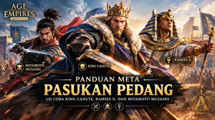 Panduan META Pasukan Pedang AOE Mobile: Uji Coba King Canute, Ramses II, dan Miyamoto Musashi